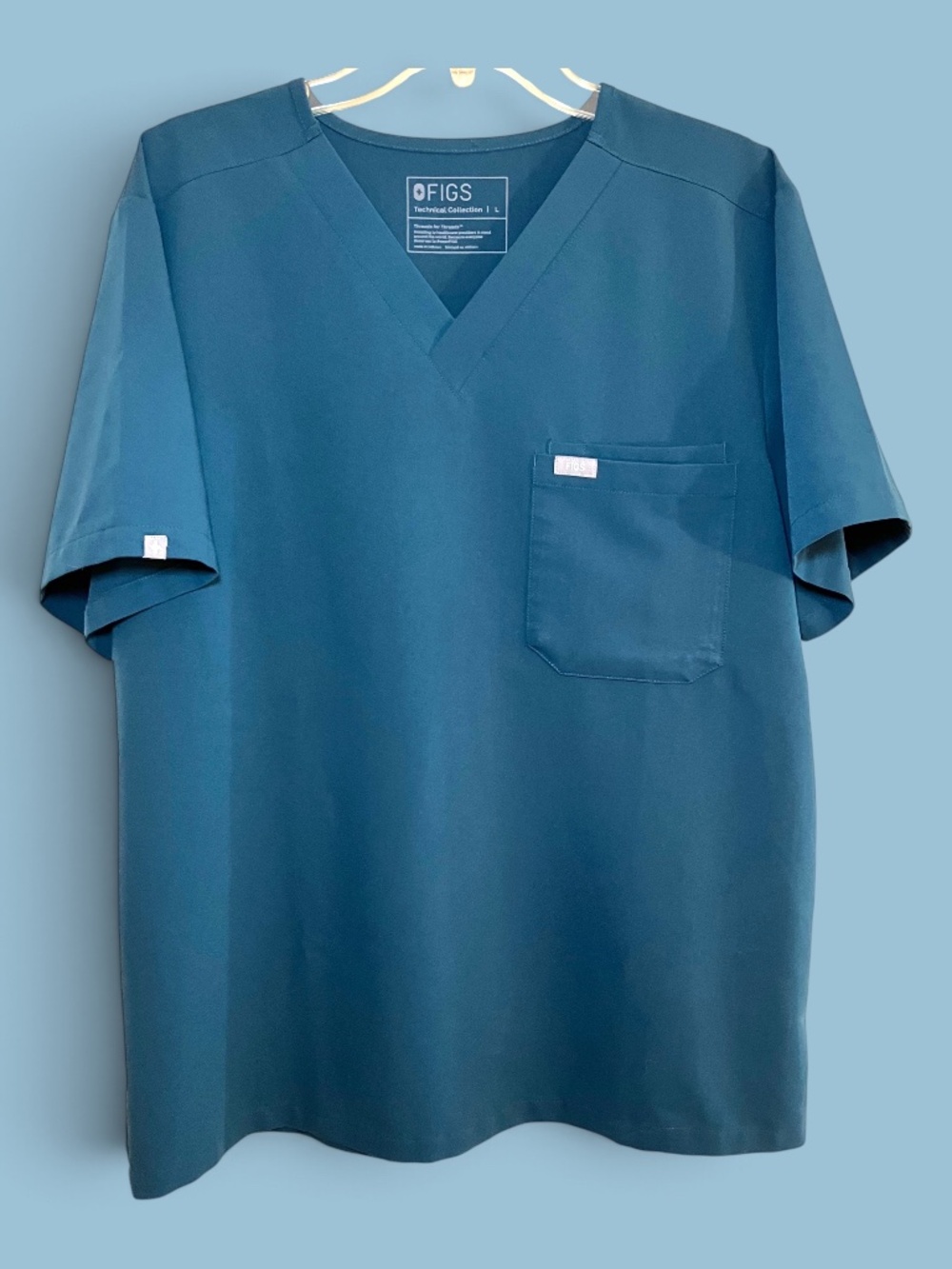 Figs MENS Caribbean Blue (#1643) Leon Scrub Top Size L